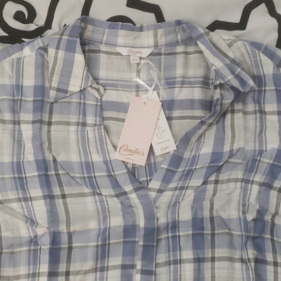 Blue  Plaid button up shirt - Picture 2 of 3